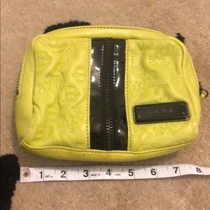 L.A.M.B neon yellow leather zipper pouch